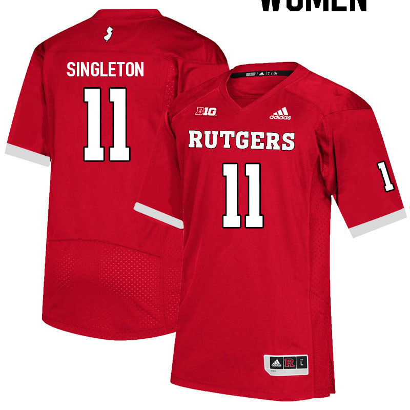 Women #11 Drew Singleton Rutgers Scarlet Knights College Football Jerseys Sale-Scarlet